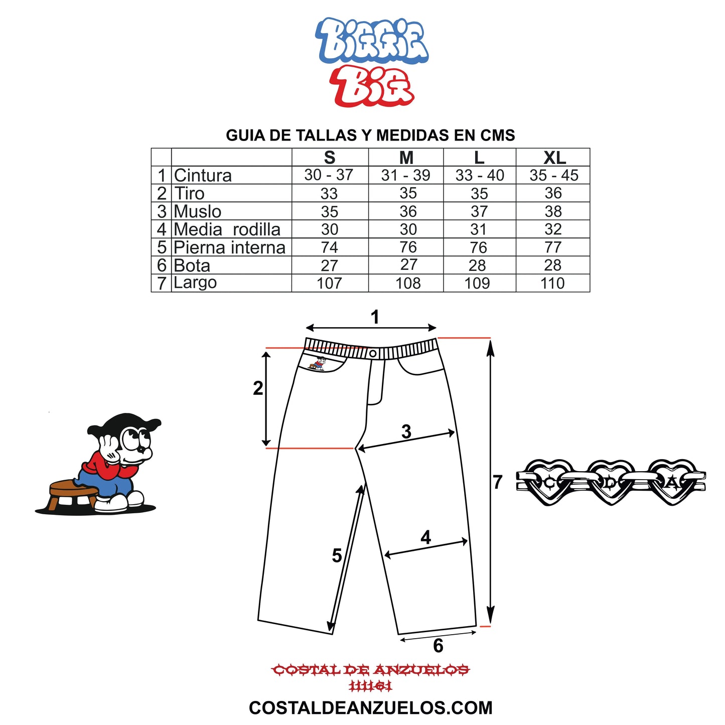 Pantalón Costal de anzuelos Biggie Rodillera