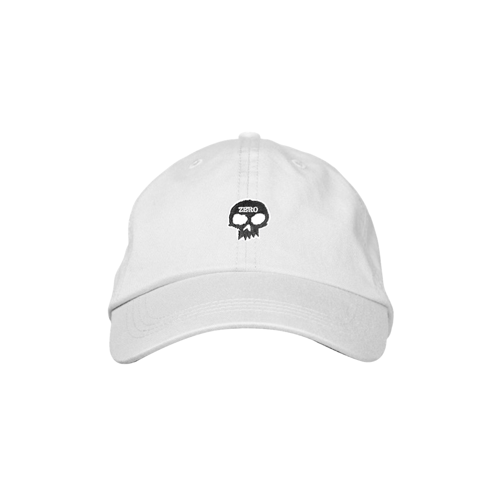 Zero Single Skull Dad Hat - White