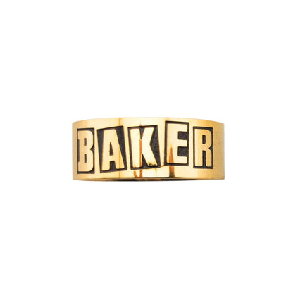 Baker Brand Logo Ring Gold top