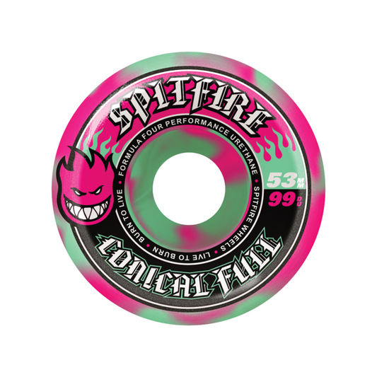 Spitfire F4 99A Conical Full 53mm Pink/Teal Swirl