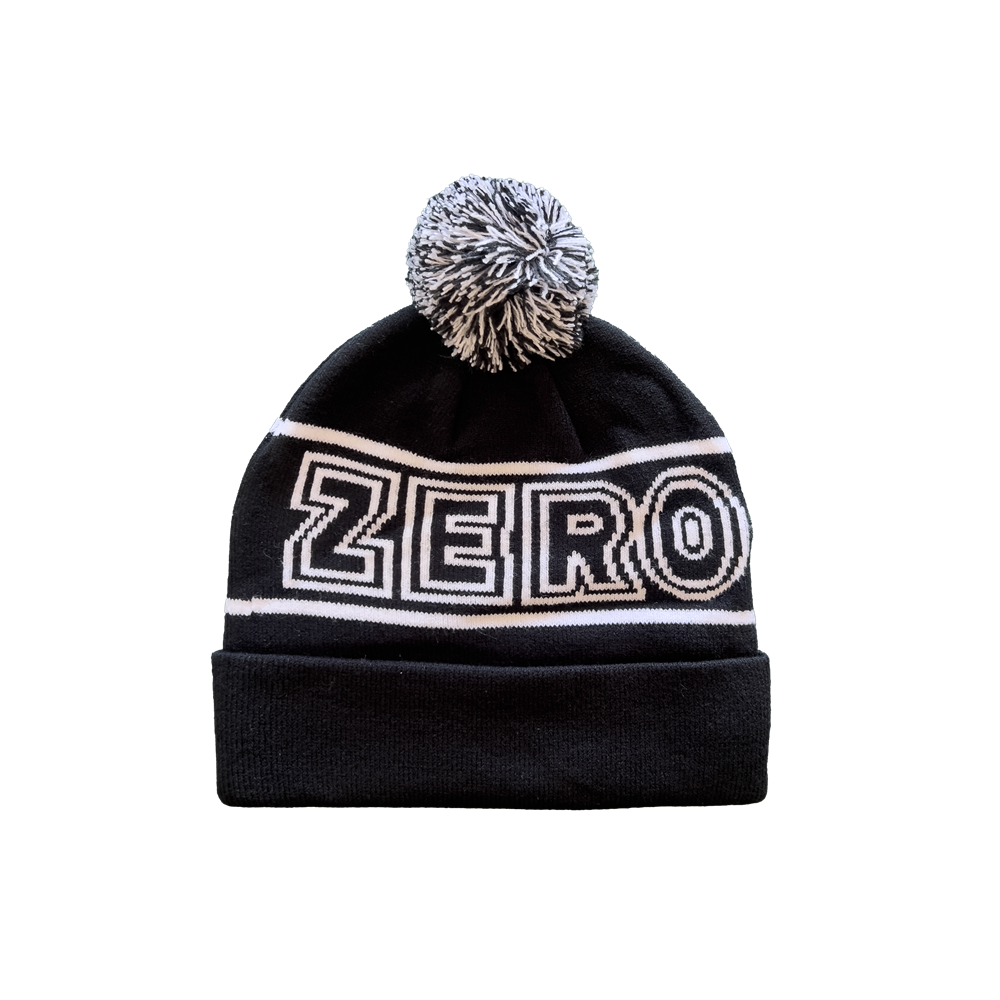 Zero Bold Pom Beanie - Black